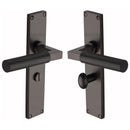 Heritage Brass Bauhaus Knurled Door Handle on Plate