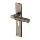 Heritage Brass Bauhaus Knurled Door Handle on Plate