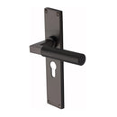 Heritage Brass Bauhaus Knurled Door Handle on Plate