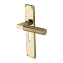 Heritage Brass Bauhaus Knurled Door Handle on Plate