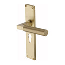 Heritage Brass Bauhaus Knurled Door Handle on Plate