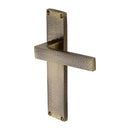 Heritage Brass Delta Hammered Door Handle on Plate