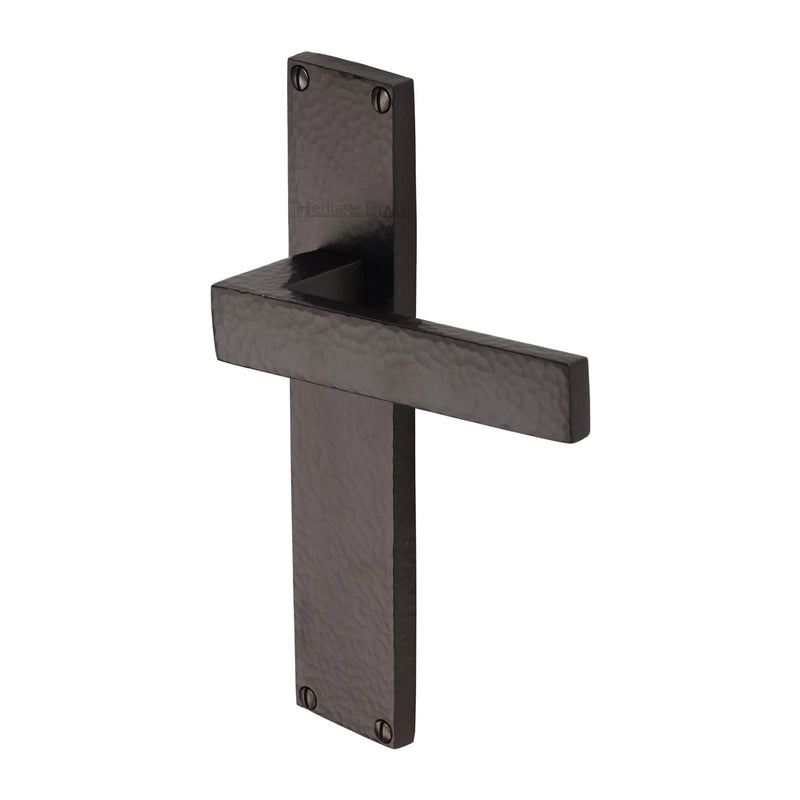 Heritage Brass Delta Hammered Door Handle on Plate