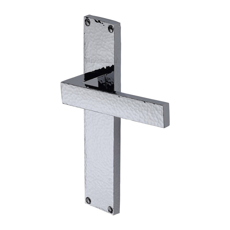 Heritage Brass Delta Hammered Door Handle on Plate