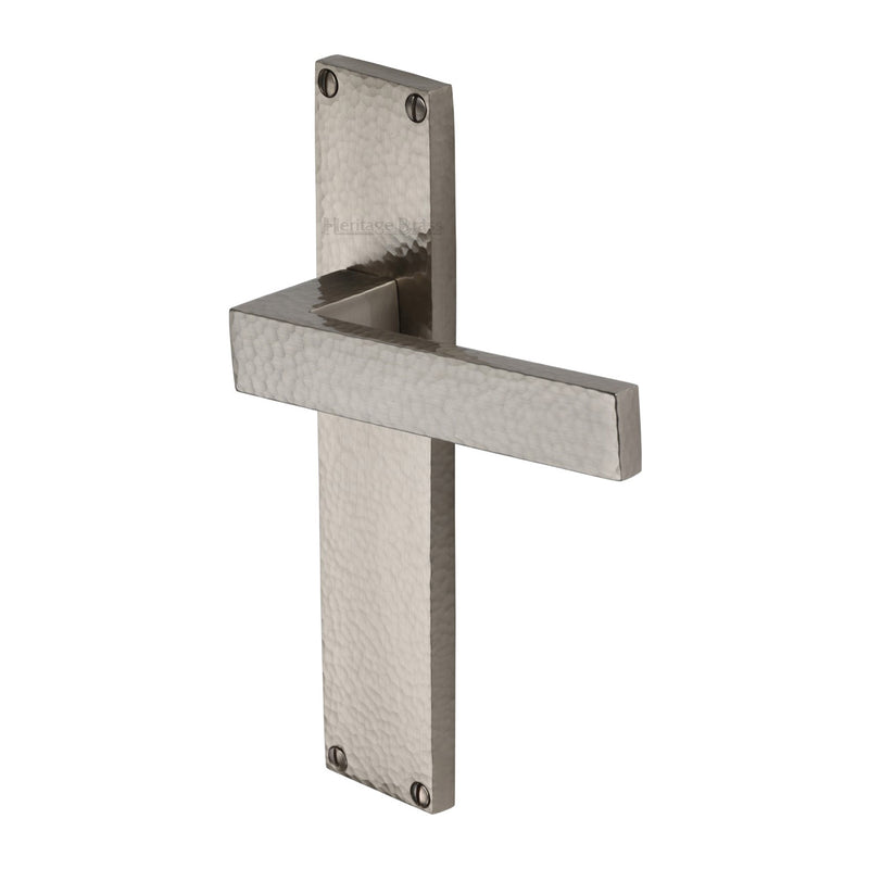 Heritage Brass Delta Hammered Door Handle on Plate