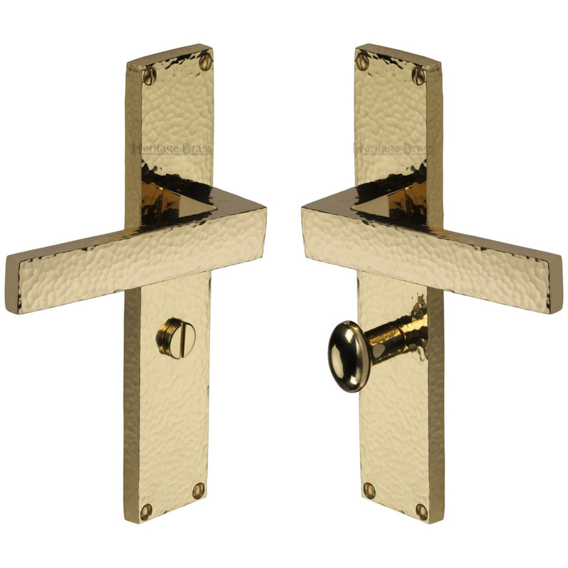 Heritage Brass Delta Hammered Door Handle on Plate