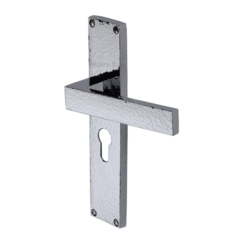 Heritage Brass Delta Hammered Door Handle on Plate