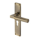 Heritage Brass Bauhaus Hammered Door Handle on Plate