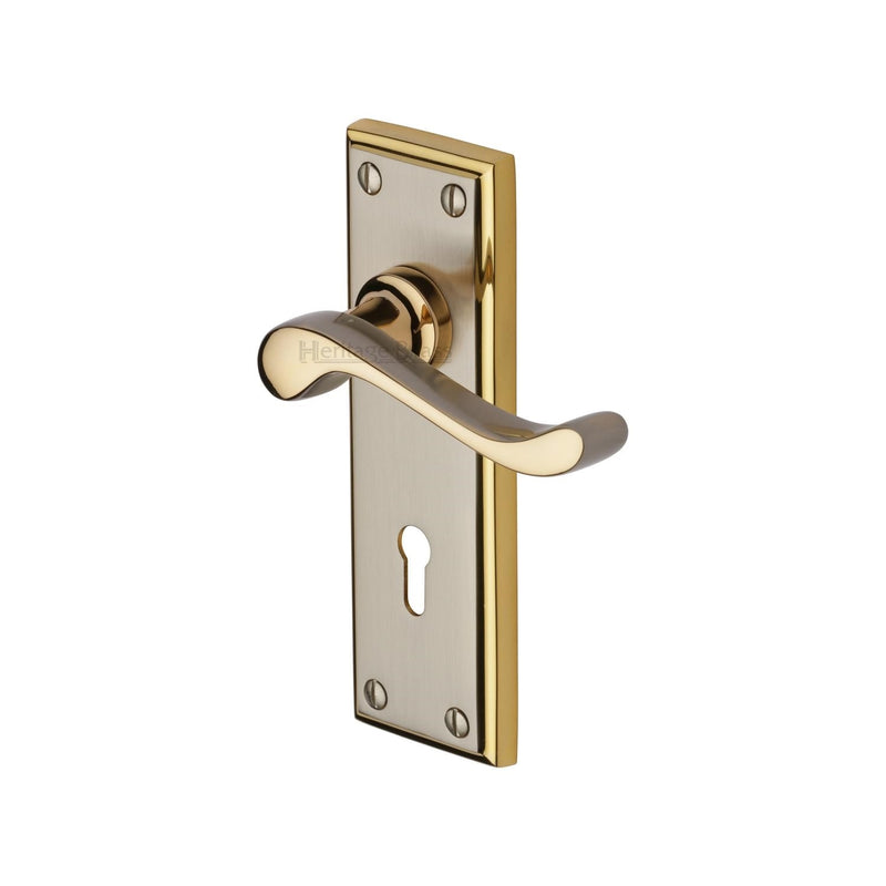 Heritage Brass Edwardian Door Handle on Plate
