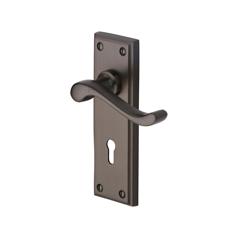 Heritage Brass Edwardian Door Handle on Plate
