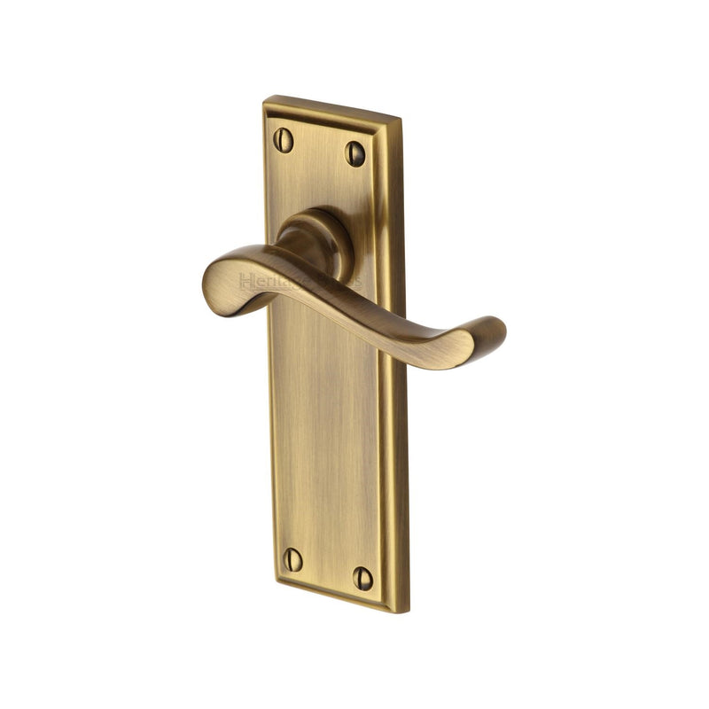 Heritage Brass Edwardian Door Handle on Plate