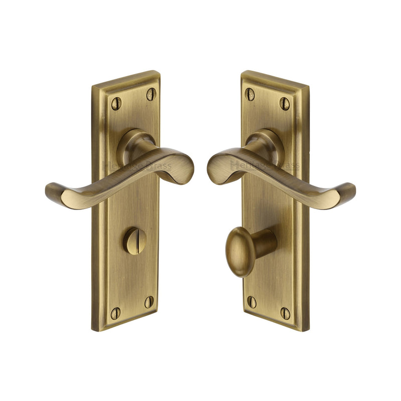 Heritage Brass Edwardian Door Handle on Plate