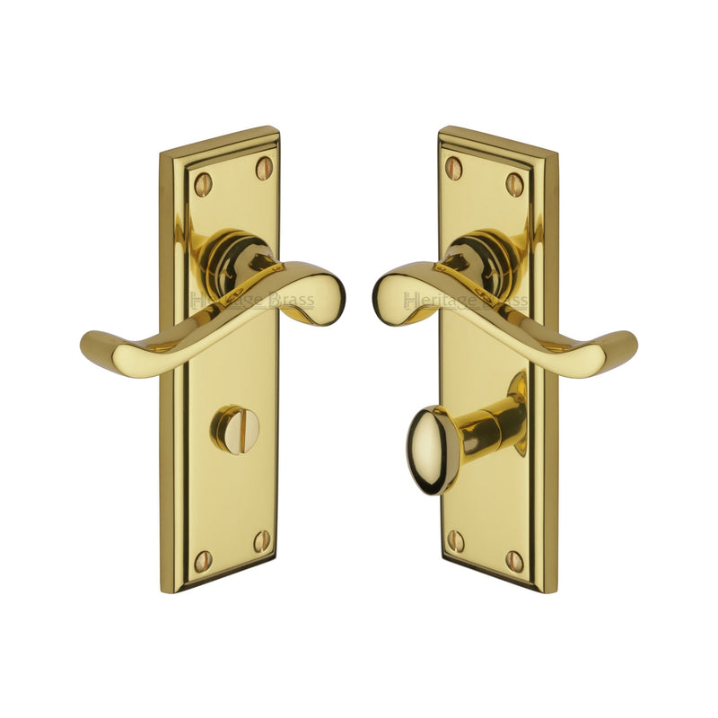 Heritage Brass Edwardian Door Handle on Plate