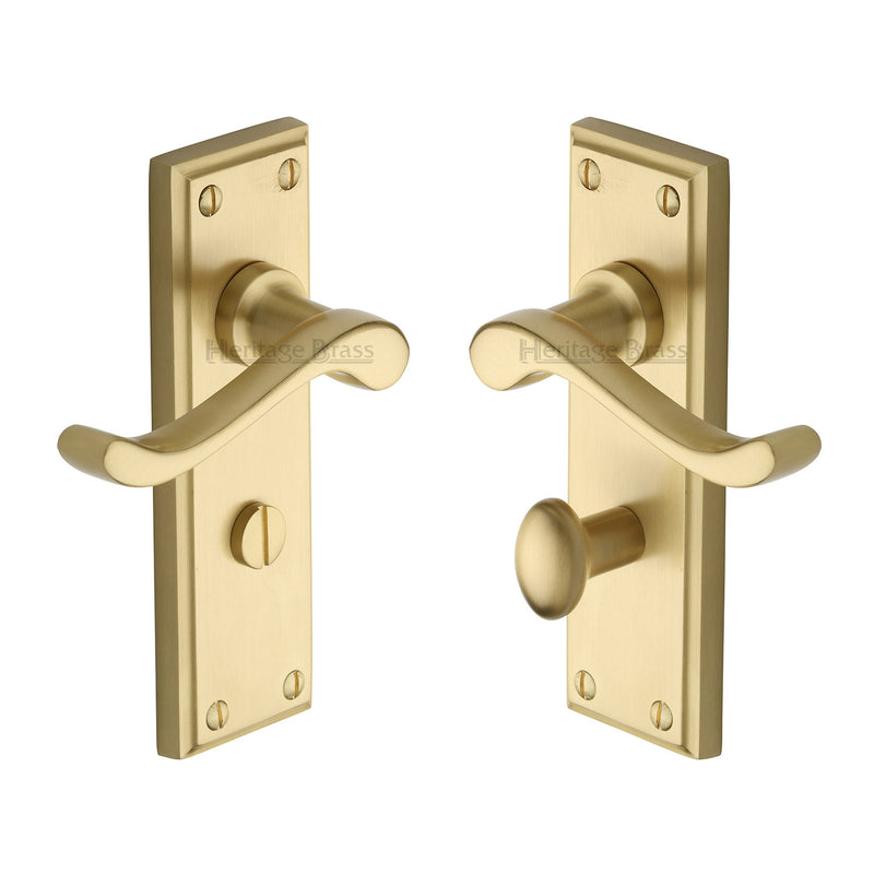Heritage Brass Edwardian Door Handle on Plate