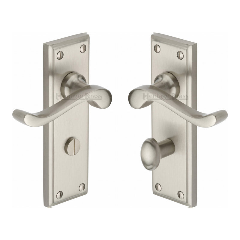 Heritage Brass Edwardian Door Handle on Plate