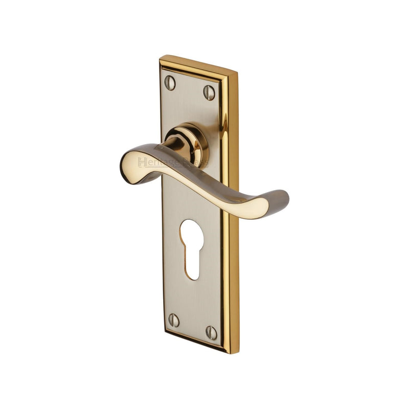 Heritage Brass Edwardian Door Handle on Plate