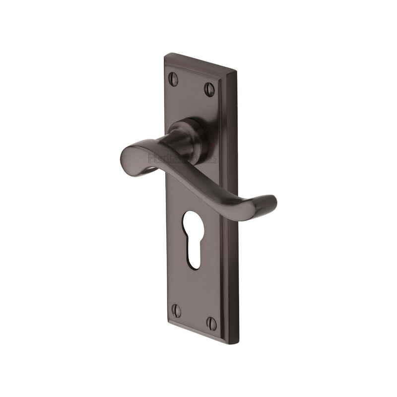 Heritage Brass Edwardian Door Handle on Plate