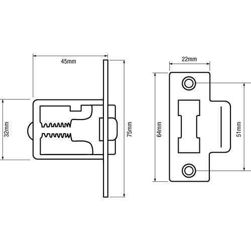 Legge 1511 Adjustable Roller Catch - Polished Brass