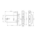 Union 2077 3 Lever Horizontal Sashlock - 124mm (5") Case - Brass