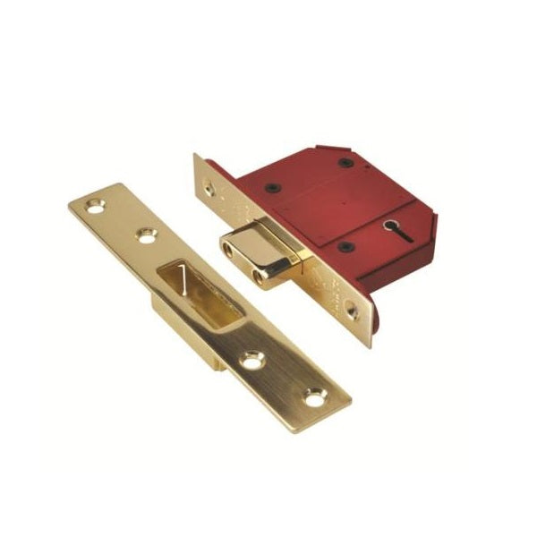 Union StrongBOLT 2100 British Standard BS3621 5 Lever Deadlock - 81mm (3") Case - 57mm Backset - Stainless Steel