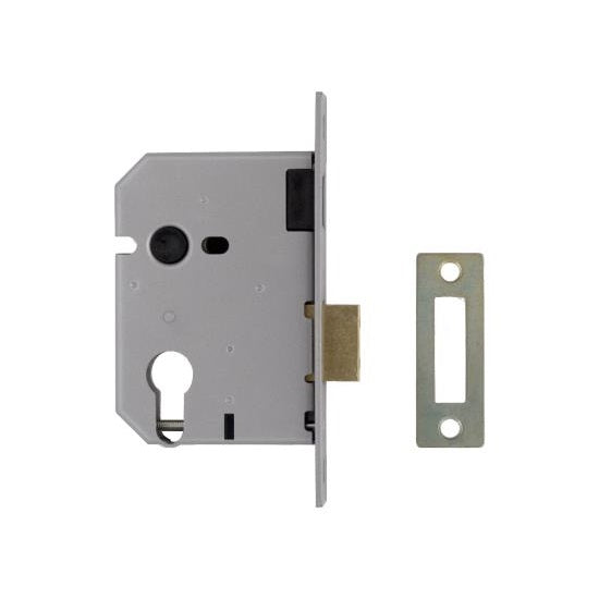 Union L2149 Euro Deadlock - 65mm (2.5") Case - 44mm Backset - Satin Chrome