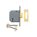 Union 2177 3 Lever Deadlock - 65mm (2.5") Case - 44mm Backset - Brass