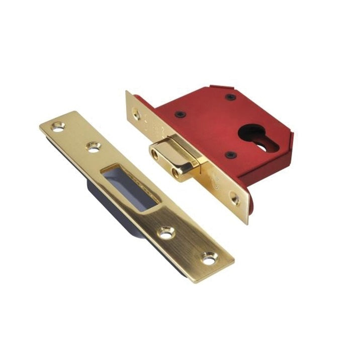 Union StrongBOLT 21EUS Euro Deadlock - 68mm (2.5") Case - 45mm Backset - Brass