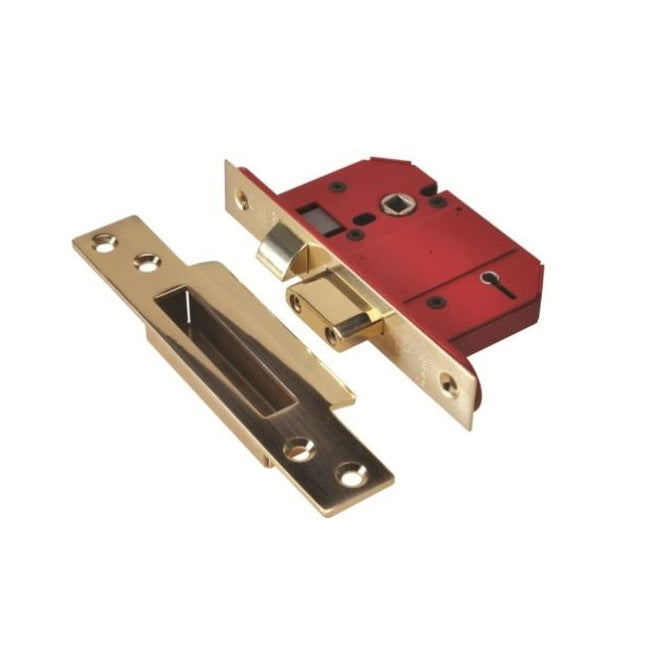 Union StrongBOLT 2200 British Standard BS3621 5 Lever Sashlock - 68mm (2.5") Case - 45mm Backset - Brass