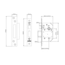 Union StrongBOLT 2200 British Standard BS3621 5 Lever Sashlock - 81mm (3") Case - 57mm Backset - Brass