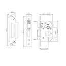 Union StrongBOLT 2203 3 Lever Sashlock - 81mm (3") Case - 57mm Backset - Brass