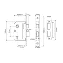 Union 2295 2 Lever Sashlock - 63mm (2.5") Case - 44mm Backset - Brass