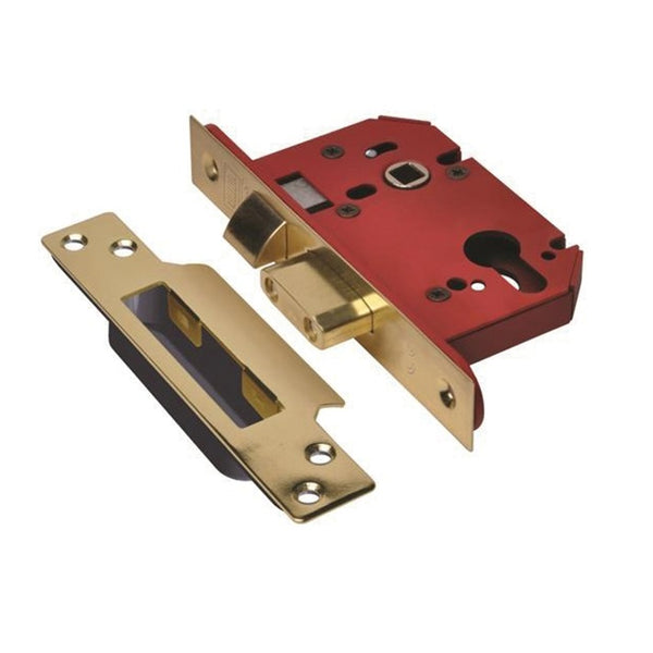 Union StrongBOLT 22EUS Euro Sashlock - 68mm (2.5") Case - 45mm Backset - Brass