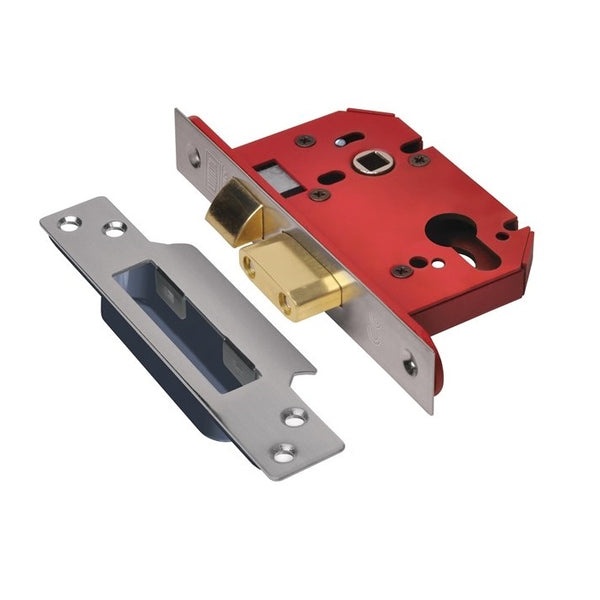Union StrongBOLT 22EUS Euro Sashlock - 81mm (3") Case - 57mm Backset - Stainless Steel