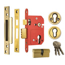 ERA Fortress 264 British Standard BS3621 Euro Sashlock - 67mm (2.5") Case - 44mm Backset - Brass