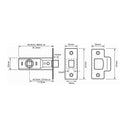 Union 2648 Tubular Latch - 91mm (3.5") Case - 71.5mm Backset - Silver