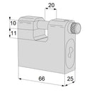 Cisa 28550/66 Hardened Steel 66mm Container Block Lock - Keyed Alike