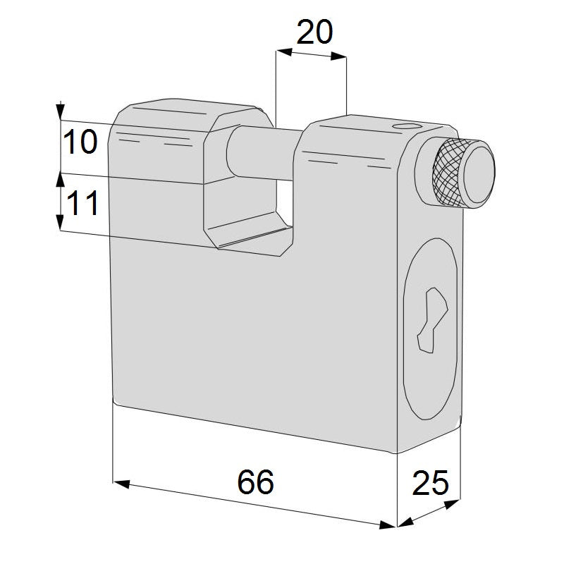 Cisa 28550/66 Hardened Steel 66mm Container Block Lock - Keyed Alike