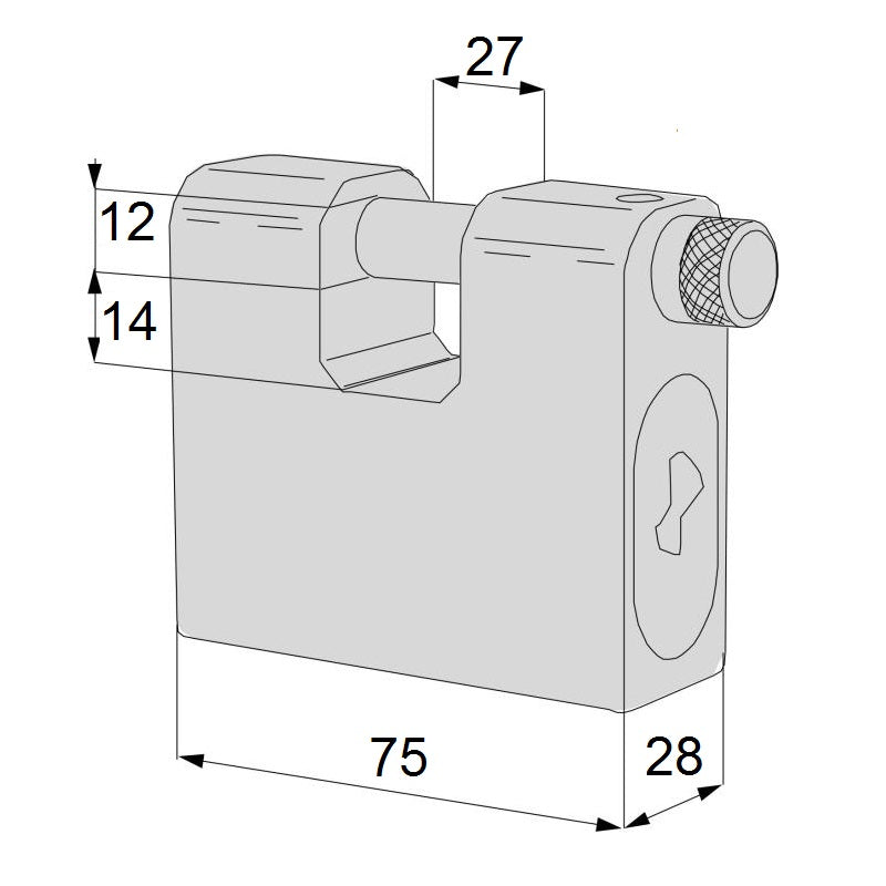 Cisa 28550/75 Hardened Steel 75mm Container Block Lock