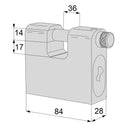 Cisa 28550/85 Hardened Steel 84mm Container Block Lock