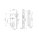 Union 2C21 DIN Style Euro Sashlock with Radius Forend - 83mm Case - 55mm Backset - SSS