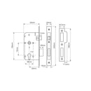 Union 2C21 DIN Style Euro Sashlock with Square Forend - 83mm Case - 55mm Backset - SSS