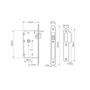 Union 2C23 DIN Style Mortice Latch with Radius Forend - 83mm Case - 55mm Backset - SSS