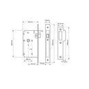 Union 2C23 DIN Style Mortice Latch with Square Forend - 83mm Case - 55mm Backset - SSS