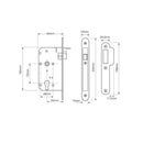 Union 2C24 DIN Style Euro Nightlatch with Radius Forend - 83mm Case - 55mm Backset - SSS