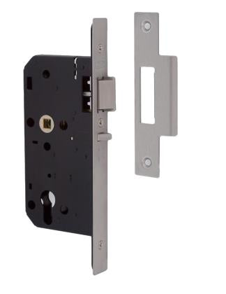 Union 2C25 DIN Style Euro Deadlocking Nightlatch with Square Forend - 83mm Case - 55mm Backset - SSS