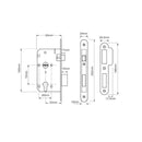 Union 2C26 DIN Style Euro Escape Lock with Radius Forend - 83mm Case - 55mm Backset - SSS