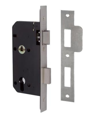 Union 2C26 DIN Style Euro Escape Lock with Square Forend - 83mm Case - 55mm Backset - SSS