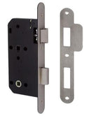Union 2C27 DIN Style Bathroom Lock with Radius Forend - 83mm Case - 55mm Backset - SSS