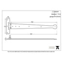 From The Anvil 'T' Shape Hinges (pair) - 22" - Black