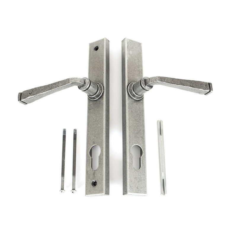 From The Anvil Avon 92pz Slimline Euro Handles for Multi-Point Locks - Pewter